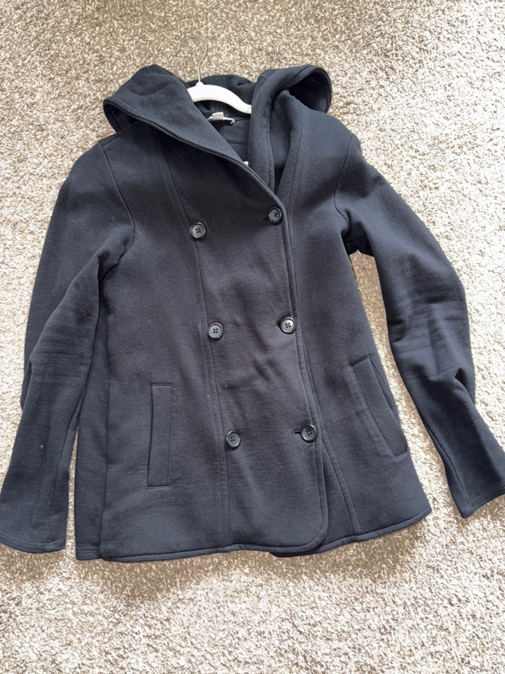 James Perse Black Hooded Coat